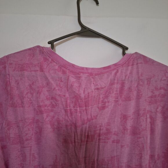 A Batman Emblem Women's Pink T-shirt Studded Sparkly Comic Print Casual XL - Picture 5 of 8
